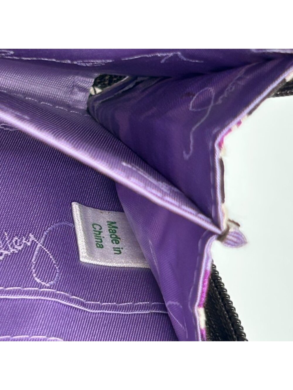 VERA BRADLEY Ziparound Wallet Plum Petals Purple Floral Quilted Cotton Organizer - Picture 7 of 10